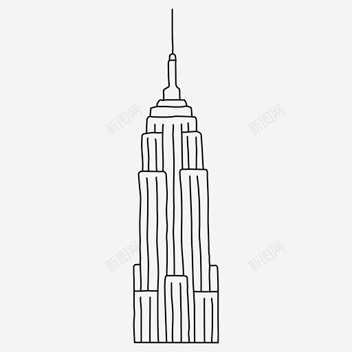 帝国大厦手绘纽约 icon 图标 标识 ...