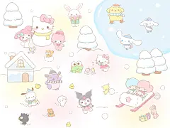 可爱插画ipad壁纸 三丽鸥 HelloKitty 迪士尼朋友  cr.一只Bunny-   #电脑壁纸
