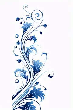 传统青花瓷插画绘画