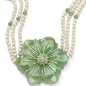 Sterling Silver Jade/Peridot/Pearl Necklace@北坤人素材