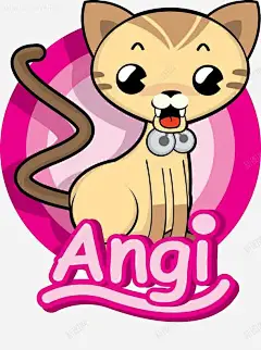 张嘴的卡通小猫 平面电商 创意素材