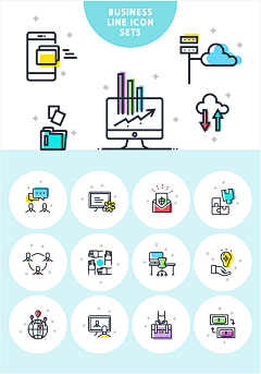 丘大叔搞设计采集到UI/UX MBE图标 线性图标 块状图标