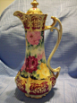 13"Tall Gorgeous Hand Painted Nippon Rose Chocolate Pot, Royal from lucy53 on Ruby Lane
