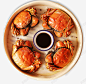 蒸笼中的红色螃蟹和醋 设计图片 免费下载 页面网页 平面电商 创意素材