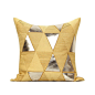 MISSLAPIN简约现代轻奢/沙发靠包靠垫抱枕/黄色三角贴布绣花方枕-淘宝网