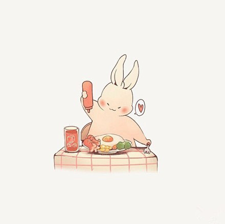 胖兔子插画图片