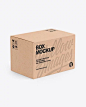 Kraft Box Mockup. Present your design on this mockup. Includes special layers and smart objects for your creative works. Tags: box, box mockup, branding, cardboard, carton, carton box, corrugated, design, food pack mockup, front view, gift, gift box, high