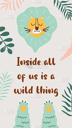 野生引用，野生动物，游猎狮子。社交网络故事的疯狂短语。热带旗帜鼓舞人心的野生文字。