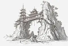 手绘古风建筑场景线稿高清素材 古风建筑 城门 建筑 建筑线稿 手绘 手绘建筑 手绘线稿 线稿 免抠png 设计图片 免费下载