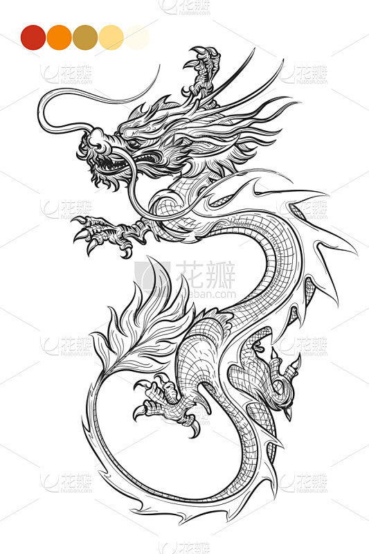 龙,书页,轮廓,白色,亚洲,书,季节,技...