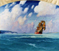 Spanish Galleon in Chesapeake Bay by N.C. Wyeth: 