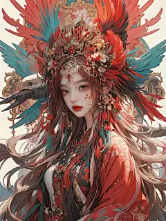 动漫女孩分享，凤凰女孩绝美壁纸头像 - 小红书