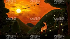 唯美麋鹿插画图片  - 源文件下载【酷图网】意境,唯美,梦幻,创意,插画,手绘,梦境,小清新海报,卡通插画,古风,温馨,文艺范,文艺海报,手绘风,浪漫,治愈系,可爱,温暖,安逸,舒适,梦中世界,动漫壁纸,森系,森系插画,淡雅,文艺风,中国风,放飞梦想,小清新,元素,韵味,国潮,麋鹿,花丛,金色麋鹿,发财鹿,梅花鹿,森林,丛林,玄关画,装饰画,