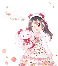 Love Live! 矢泽妮可 同人图 插画 壁纸 | Happy Valentine's Day！❤ | 半次元-第一中文COS绘画小说社区