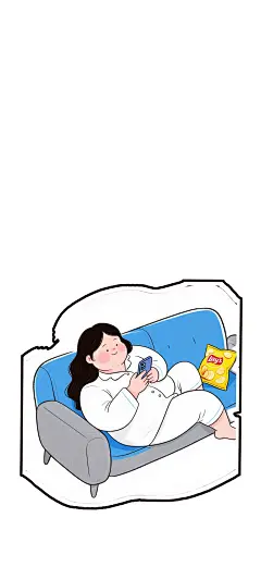  治愈系扁平插画胖女孩