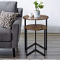 Amazon.com: Walker Edison Furniture Company Modern Round Metal Base Nesting Set Side Accent Living Room Storage Small End Table, Set of 2, Walnut Brown: Kitchen & Dining