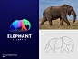 Colorful Elephant Logo animal logo elephant colorful logo elephant logo prio hans typography color brand vector branding logo