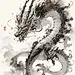 AIGC|国风水墨工笔插画龙