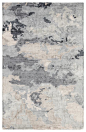 冰川手工抽象灰色和深蓝色地毯–伯克装饰