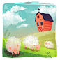 children's book sheep barn girl dog field color