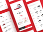 Sports Equipment Pages flat design ui app