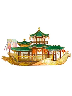 胶带原稿|古风小物西湖画舫ipad绘画分享 - 小红书