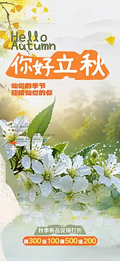 秋天秋意立秋二十四节气海报