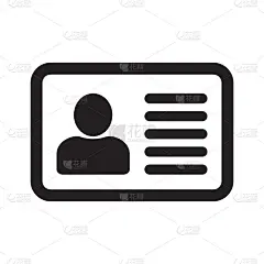 员工职员卡，身份证图标，vcard矢量图标插图的平面设计，标志，网站，社交媒体，移动应用程序，ui
