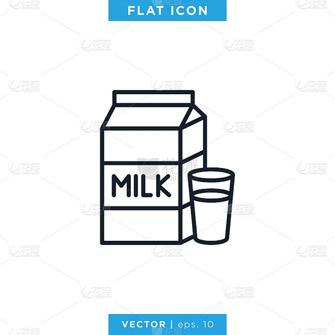 Milk Icon Vector Stock Illustration Design Templat素材-花瓣网