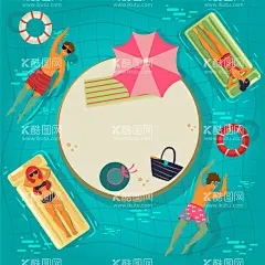 夏日海报背景  - 源文件下载【酷图网】夏日背景,海滩标题,风景旅游,海边,夏日风景,海报设计,海报背景