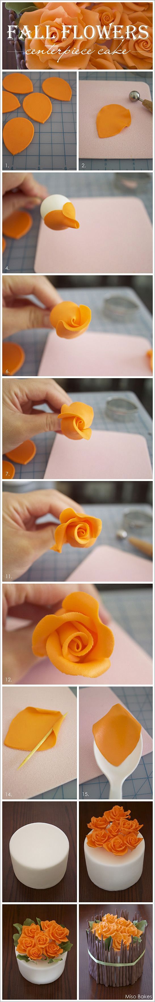 逼真的软陶粘土花朵花卉花盆手工制作