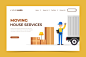 House moving services landing page Free Vector