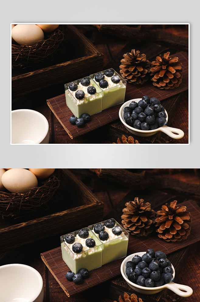 简约蓝莓蛋糕甜品美食摄影图片-众图网