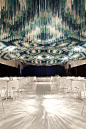 The Monsoon Club at The Kennedy Center, by Serie Architects... thread patterned ceiling #interior #pattern #material: