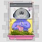 cartoon Character design  Digital Art  digital illustration Drawing  pandemic Procreate Quarantine sketches Window-卡通插画/拟人形象