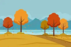 矢量秋天背景 【酷图网】矢量秋天背景,秋天风景壁纸,秋天壁纸,大自然,清新,植物,景色,自然季节,四季,插图,手绘,风景地形,