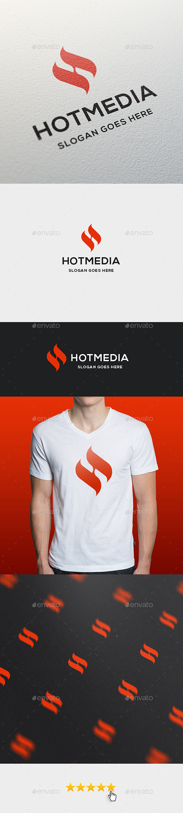 Hotmedia鈥吗?字母H标志模板——...