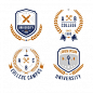 大学校徽，学校教育徽章logo标志矢量图素材