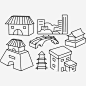 城市建筑物简笔画_新图网 https://www.ixintu.com 建筑物 城市角落 建筑 城市 简笔画 卡通手绘 简笔城市