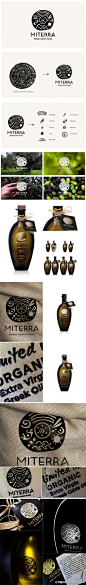 #品牌控# MITERRA希腊橄榄油品牌形象。MITERRA品牌在希腊可谓是“无人不知”，其产品得到普遍的认可和赞美。此次品牌形象更换由Sophia Georgopoulou设计团队完成，其主要意图是融合古希腊历史和文化，传达一个人所周知的象征意义，它的灵感来自于Phaestos磁盘和它的形状。