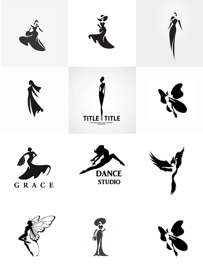 灵感采集|女性logo设计女人logo设计-花瓣网