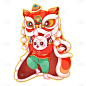 中国风春节兔子元素贴纸