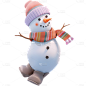 冬天冬季手绘插画雪人元素