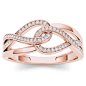 De Couer 10k Rose Gold 1/6ct TDW Diamond Double Infinity Ring (H-I, I2)