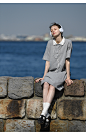 UNRETRO®21SS夏季日系撞色翻领短袖T恤显瘦中长款POLO连衣裙子女-淘宝网