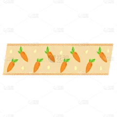 可爱活泼胶带贴纸胡萝卜