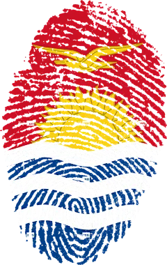 基里巴斯 旗帜 指纹 国家 自豪 身份 象征 符号 手指 打印