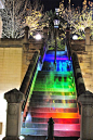 stairs that change colors when you step on them