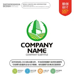 AI 农业古建筑造型LOGO