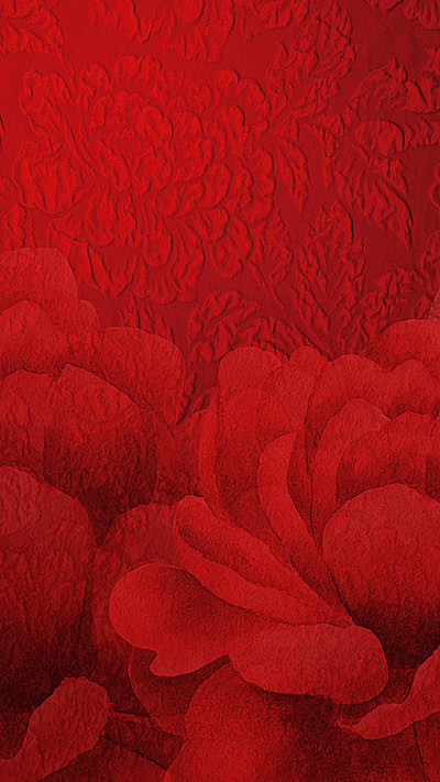 红色花卉底纹背景，来自爱设计http:/...